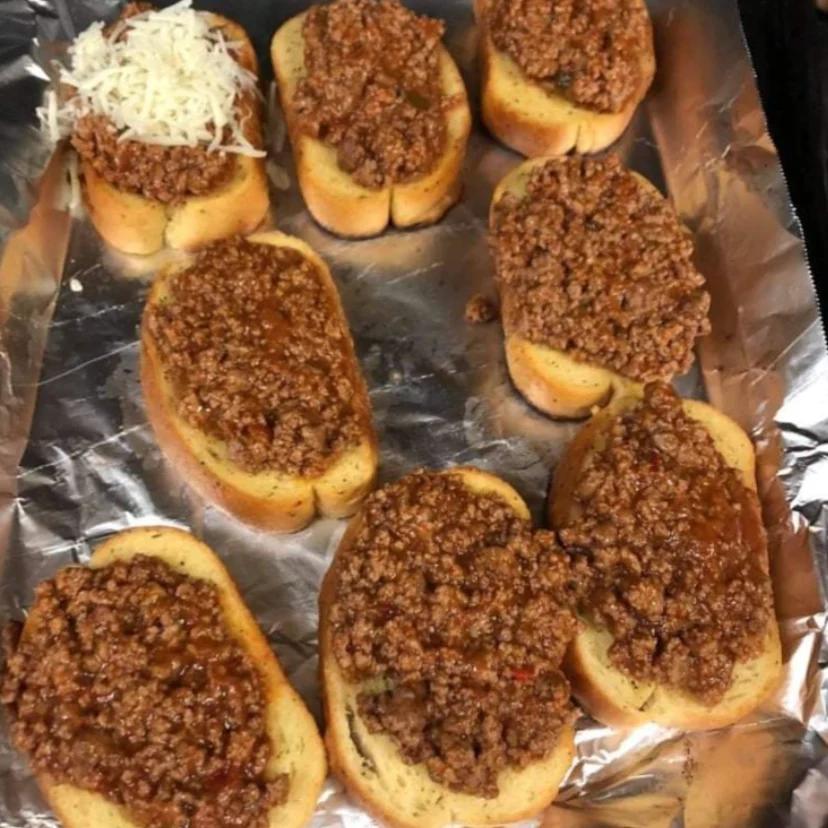 sloppy joes on garlic bread edited Goin Recipes